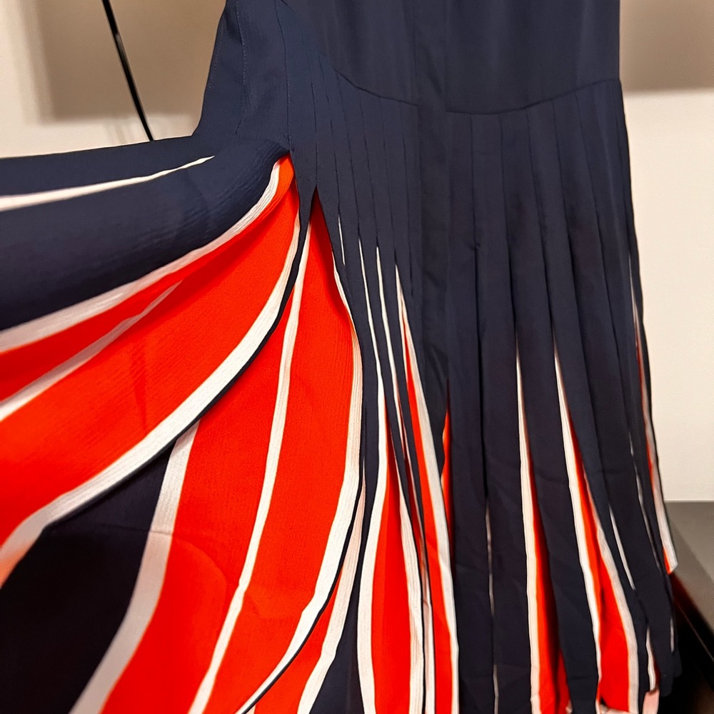 Tommy Hilfiger lightweight summer dress with collar. Navy,red and white stripes.